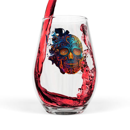Sugar Skull Wine Glass
