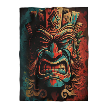 Angry Tiki Microfiber Duvet Cover