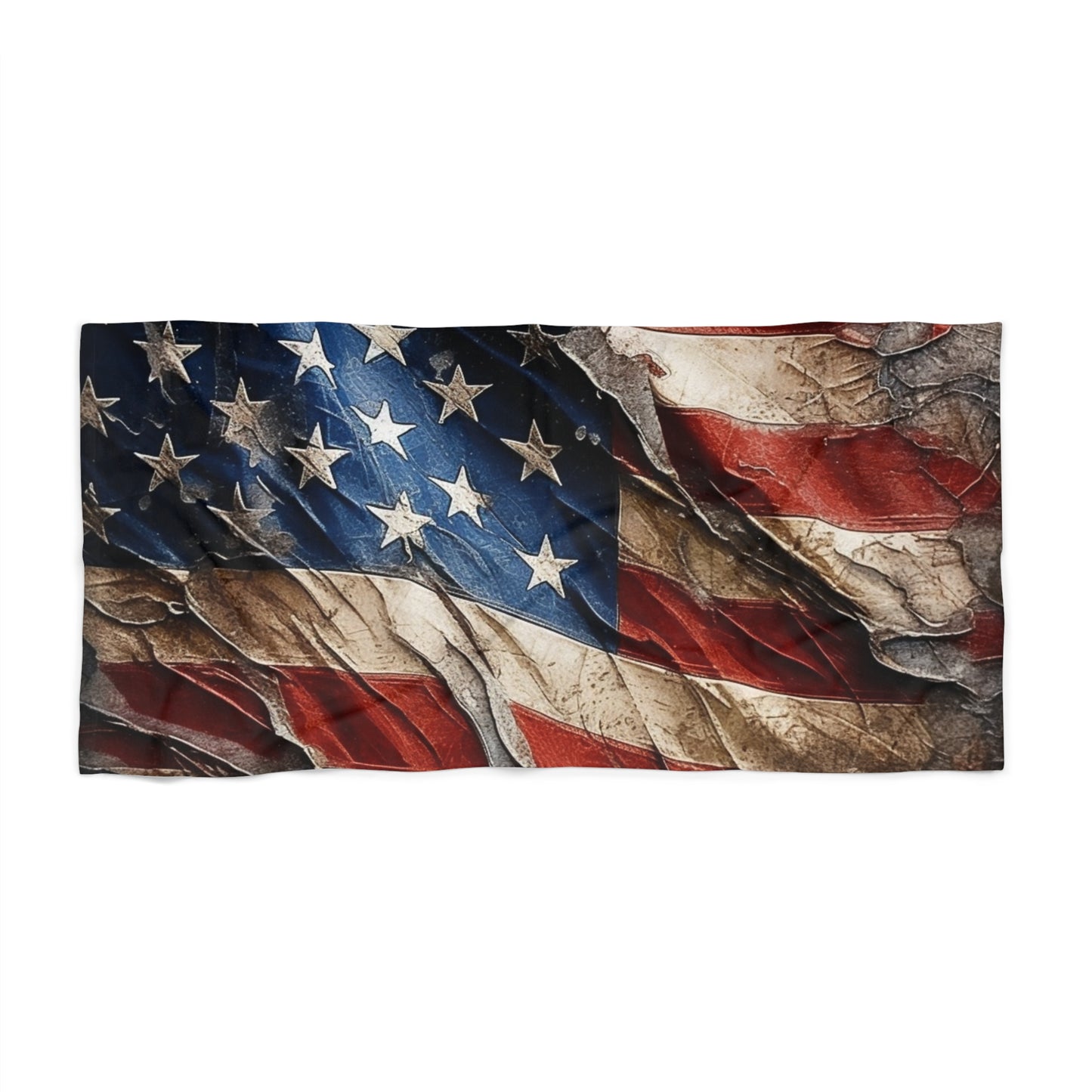 Distressed American Flag Beach Towel