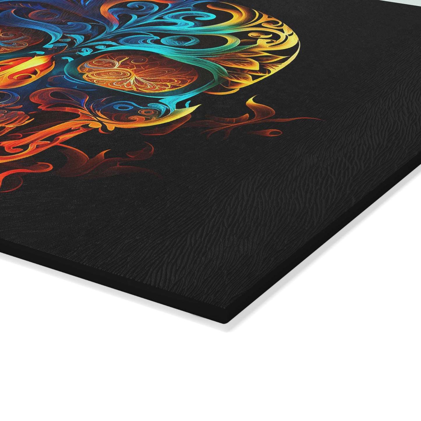 Elemental Flame Sugar Skull Glass Cutting Board