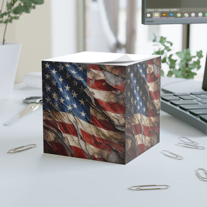 Distressed American Flag Note Cube