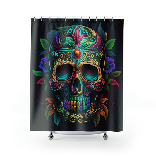 Flowered Sugar Skull Shower Curtains