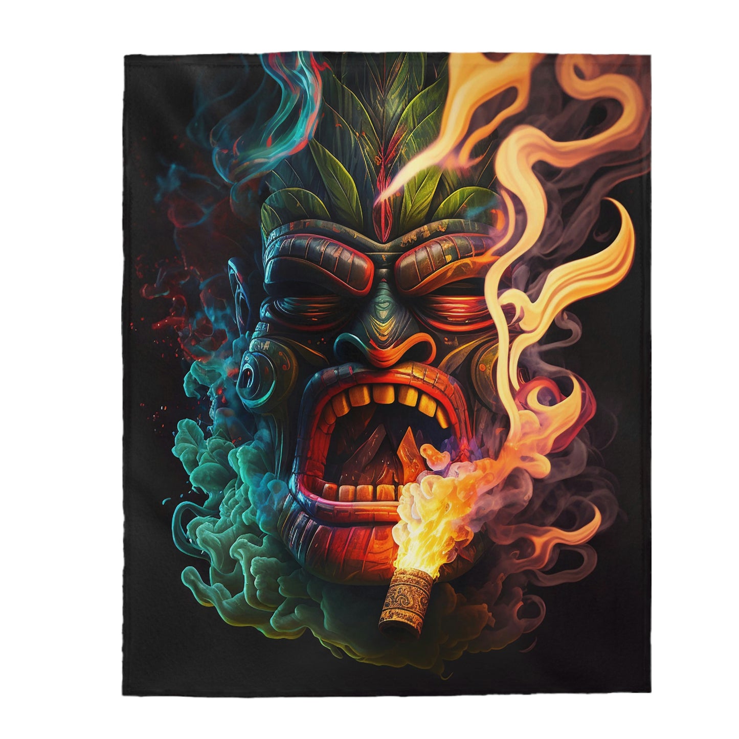 Possessed by Smoke Tiki Velveteen Plush Blanket