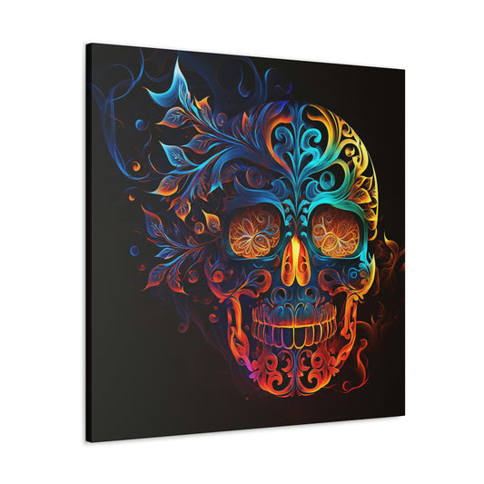 Elemental Flame Sugar Skull Canvas Gallery Wraps