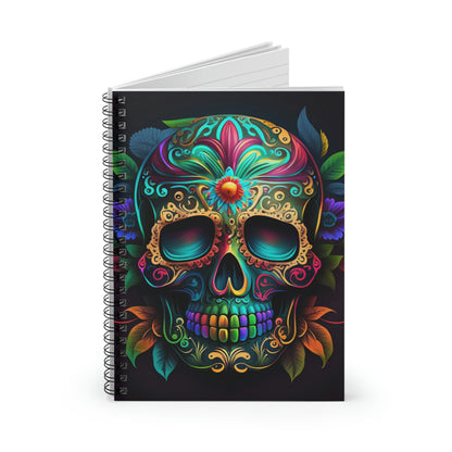 Flower Sugar Skull Spiral Notebook - Ruled Line