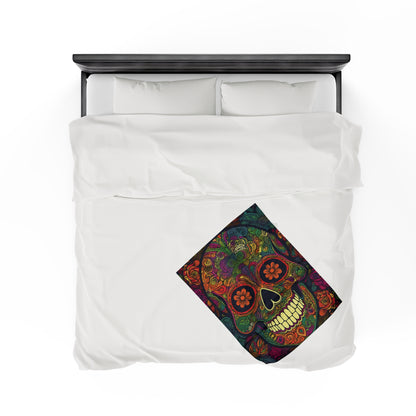 Retro Sugar Skull Velveteen Plush Blanket