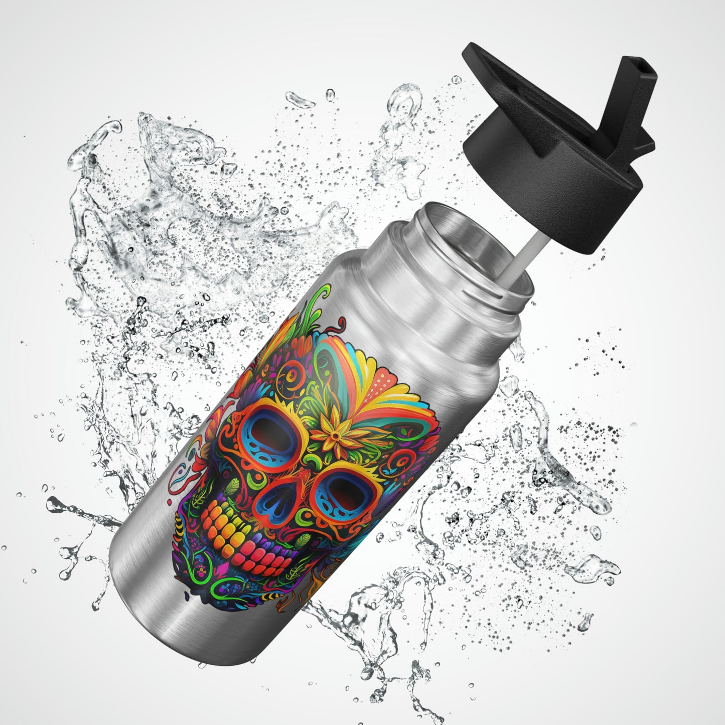 Neon Sugar Skull Gator Tumbler, 32oz