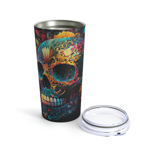 Blue Sugar Skull Tumbler 20oz