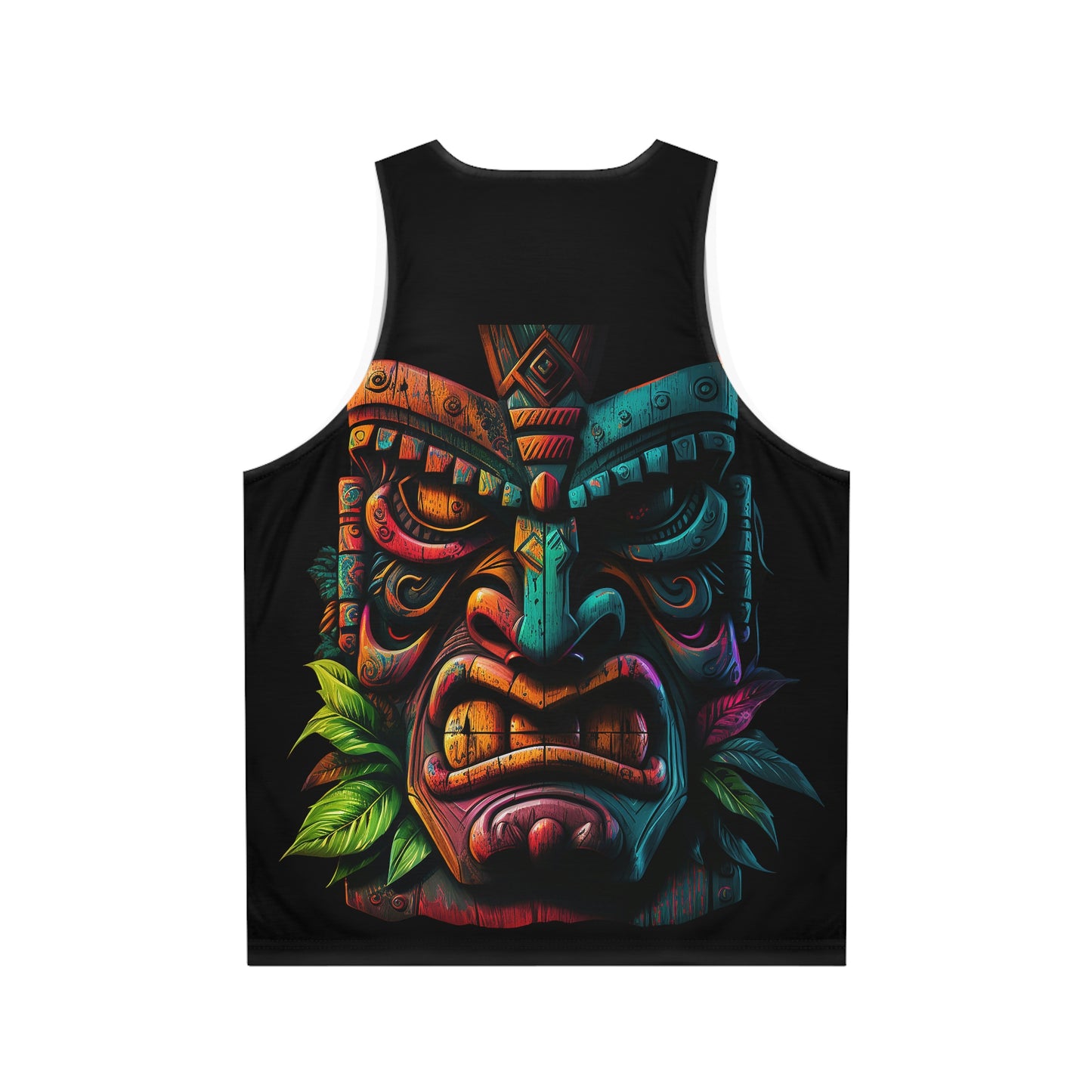 Two Face Tiki Unisex Tank Top (AOP)