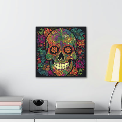 Retro Sugar Skull Canvas Gallery Wraps