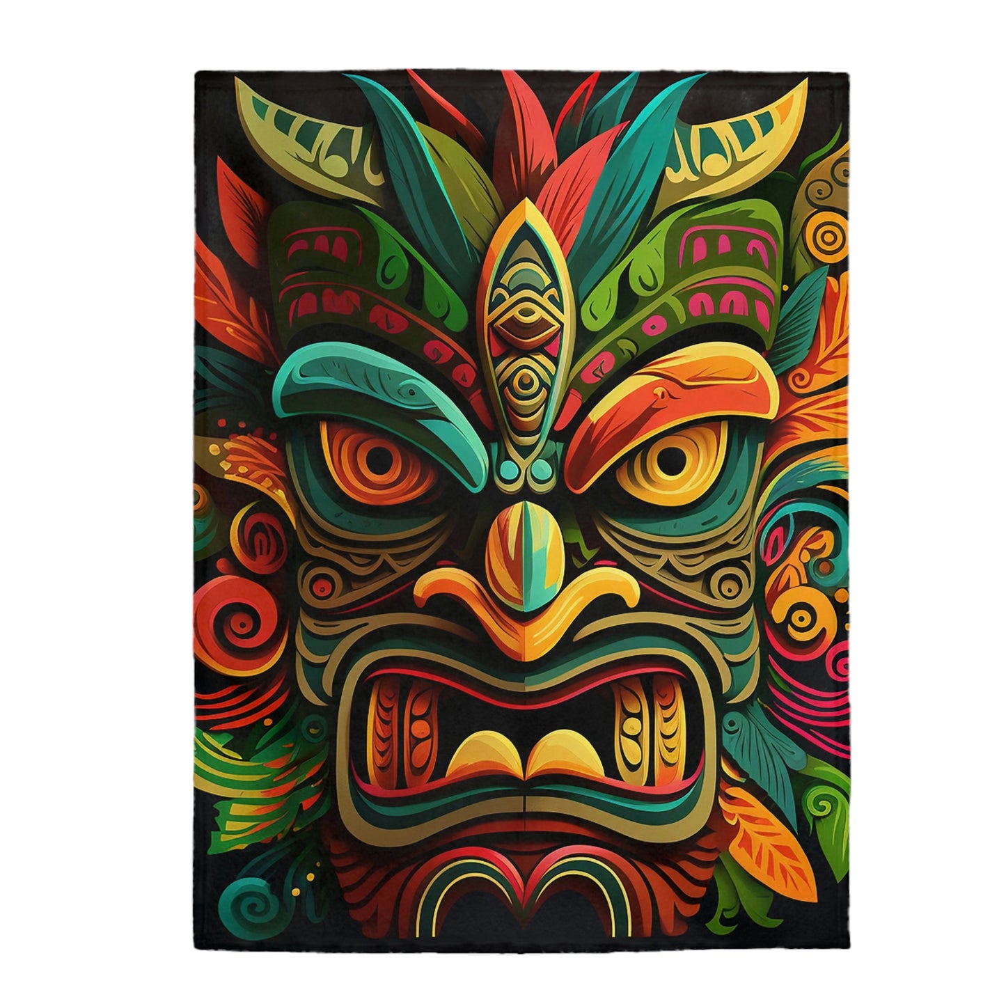 Horn Tiki Velveteen Plush Blanket