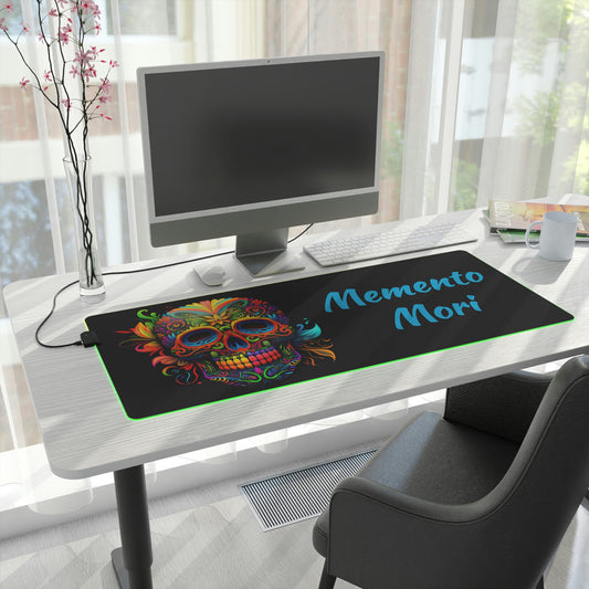 Neon Sugar Skull LED Gaming Mouse Pad