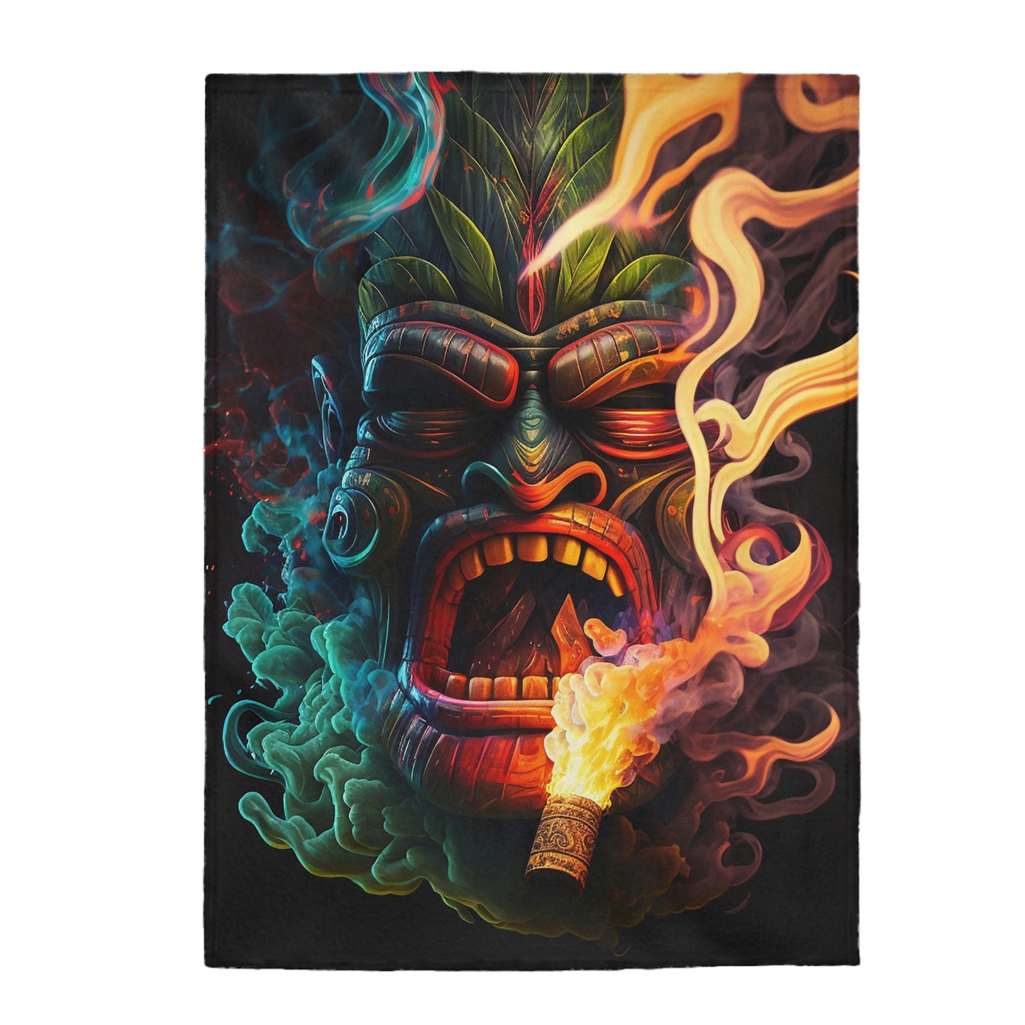 Possessed by Smoke Tiki Velveteen Plush Blanket