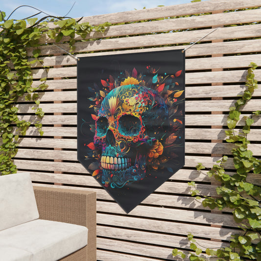 Blue Sugar Skull Pennant Banner