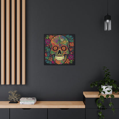 Retro Sugar Skull Canvas Gallery Wraps