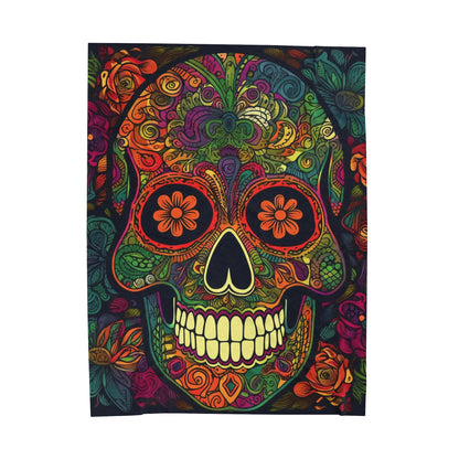 Retro Sugar Skull Velveteen Plush Blanket