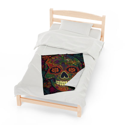 Retro Sugar Skull Velveteen Plush Blanket