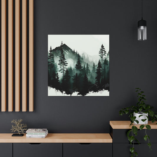 Misty Mountain Watercolor