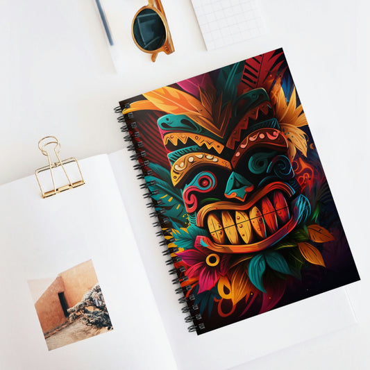 Feathered Tiki Spiral Notebook - Ruled Line