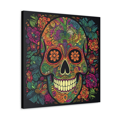 Retro Sugar Skull Canvas Gallery Wraps