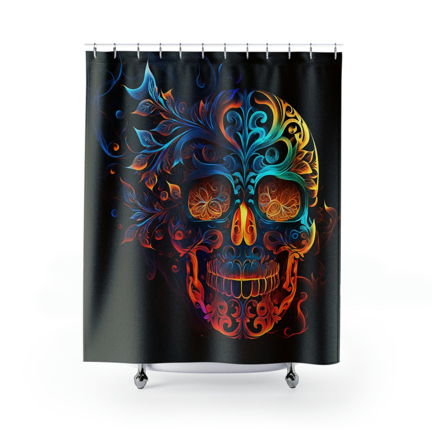 Elemental Flame Sugar Skull Shower Curtains