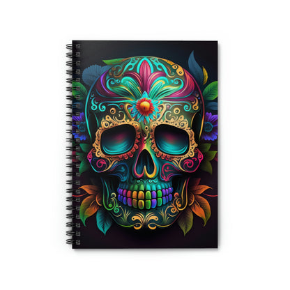 Flower Sugar Skull Spiral Notebook - Ruled Line