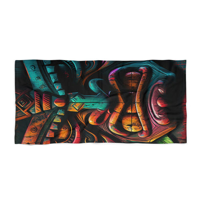 Two Face Tiki Beach Towel