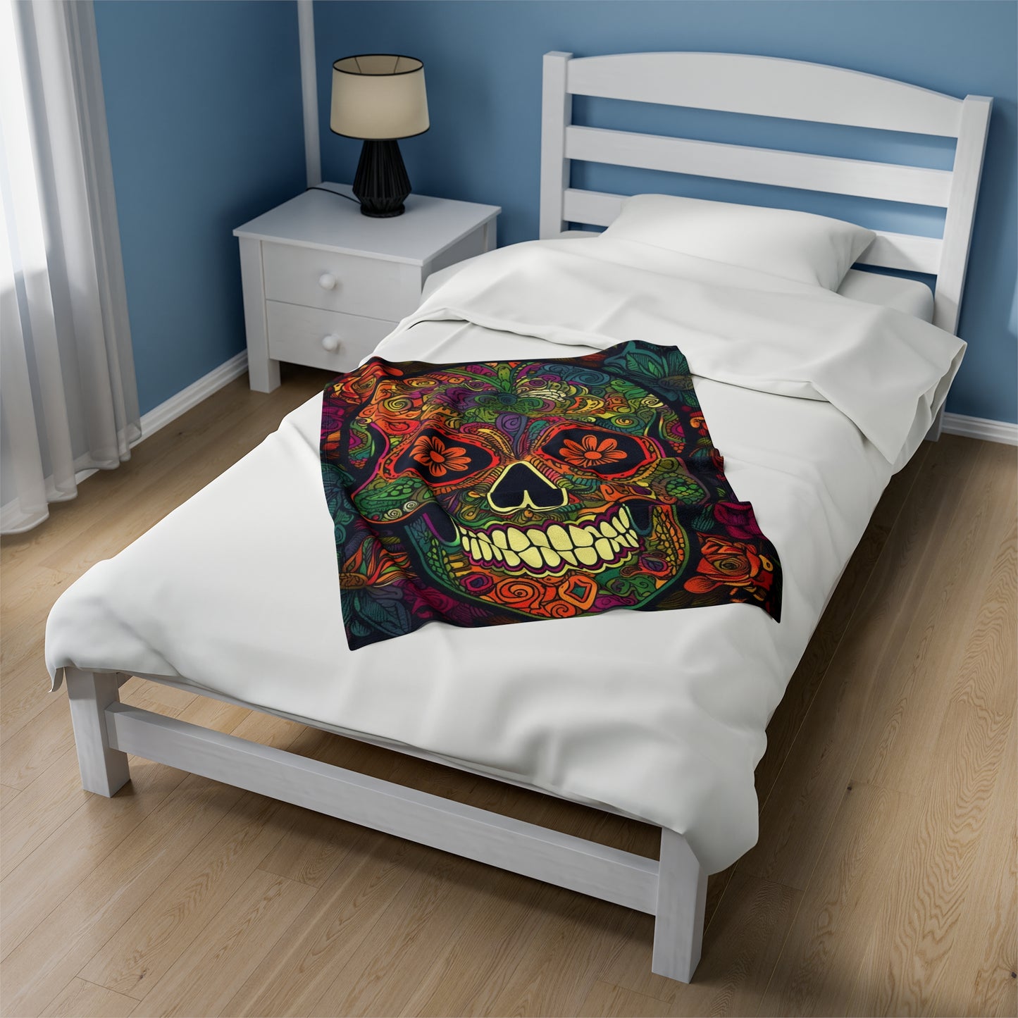 Retro Sugar Skull Velveteen Plush Blanket