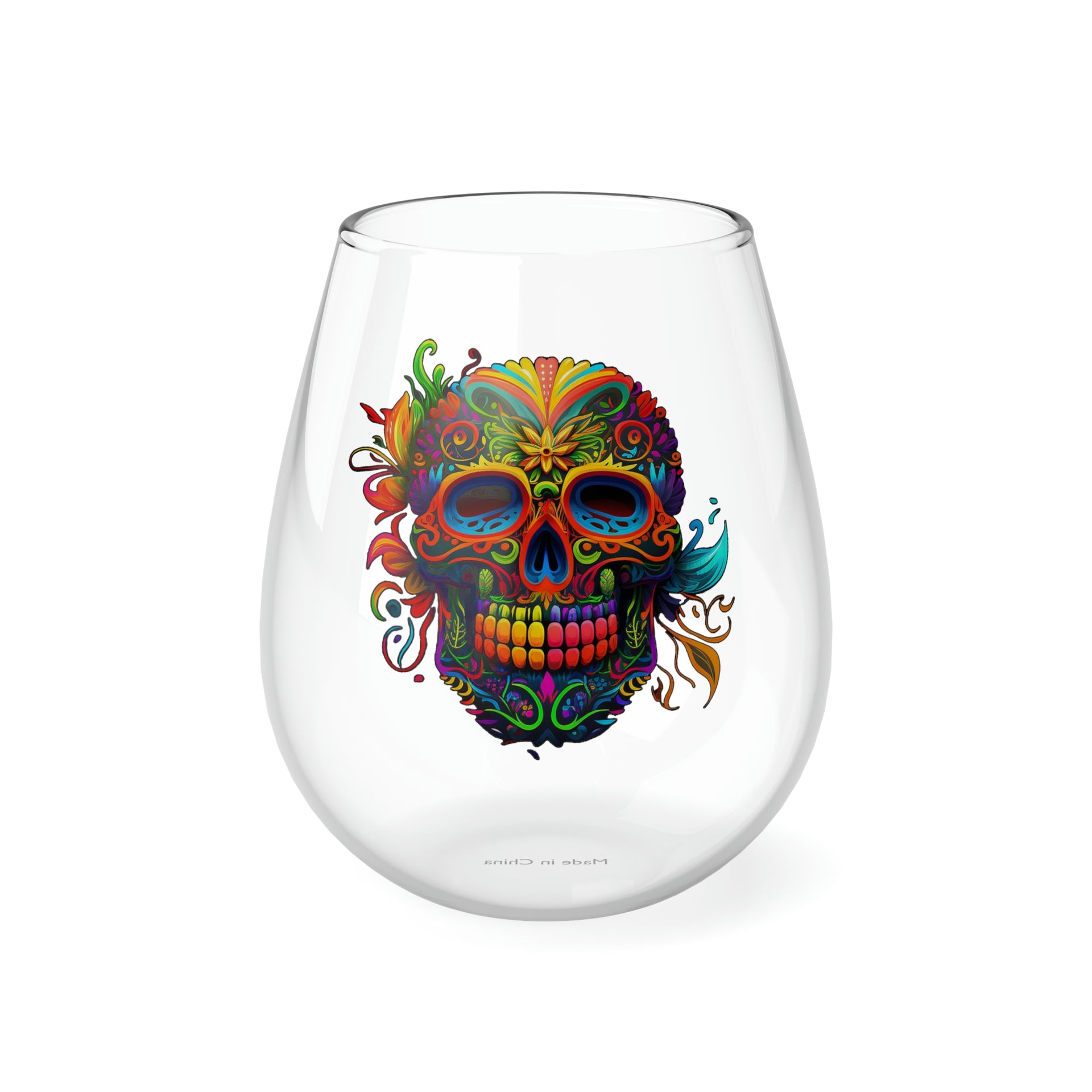Skull and Roses Wine Glass Koozie, the Original Woozies, No More