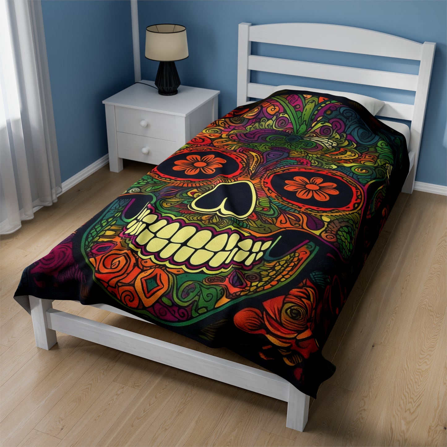 Retro Sugar Skull Velveteen Plush Blanket