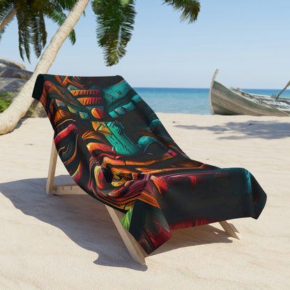 Two Face Tiki Beach Towel