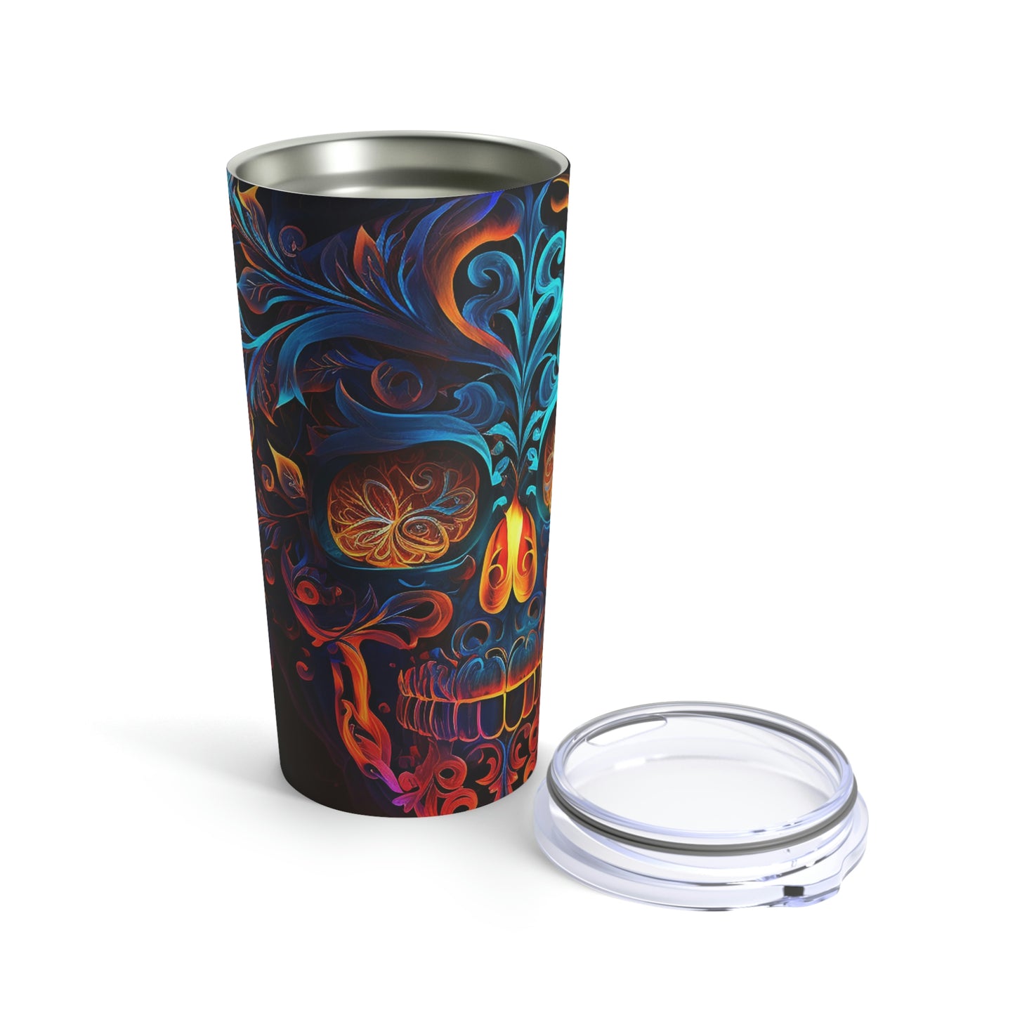 Elemental Flame Sugar Skull Tumbler 20oz