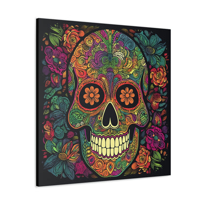 Retro Sugar Skull Canvas Gallery Wraps