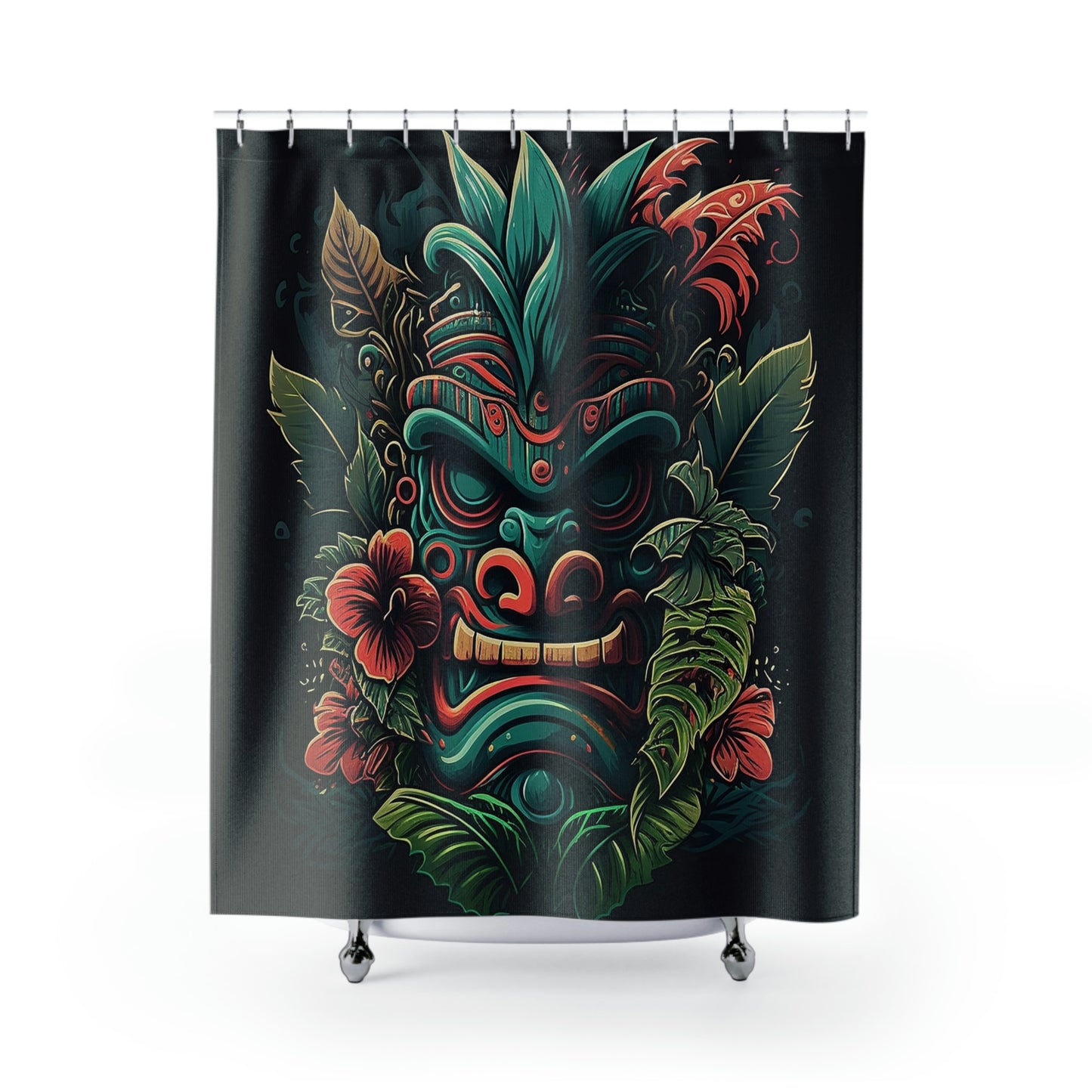 Green Tiki Shower Curtains