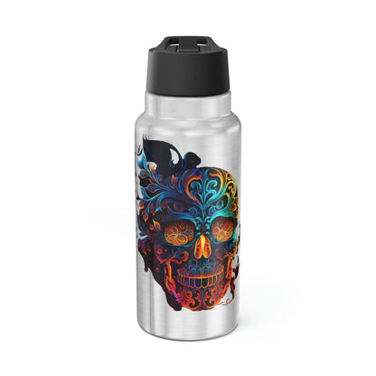 Elemental Flame Sugar Skull Gator Tumbler, 32oz