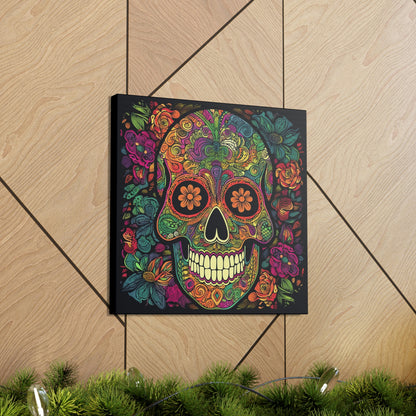 Retro Sugar Skull Canvas Gallery Wraps