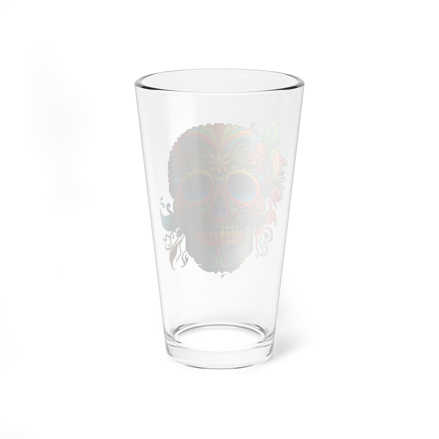 Neon Sugar Skull Mixing Glass, 16oz