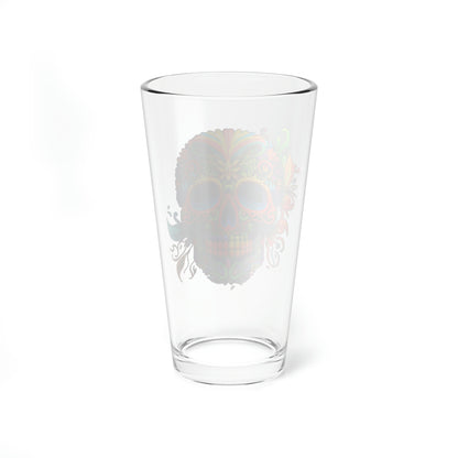 Neon Sugar Skull Mixing Glass, 16oz