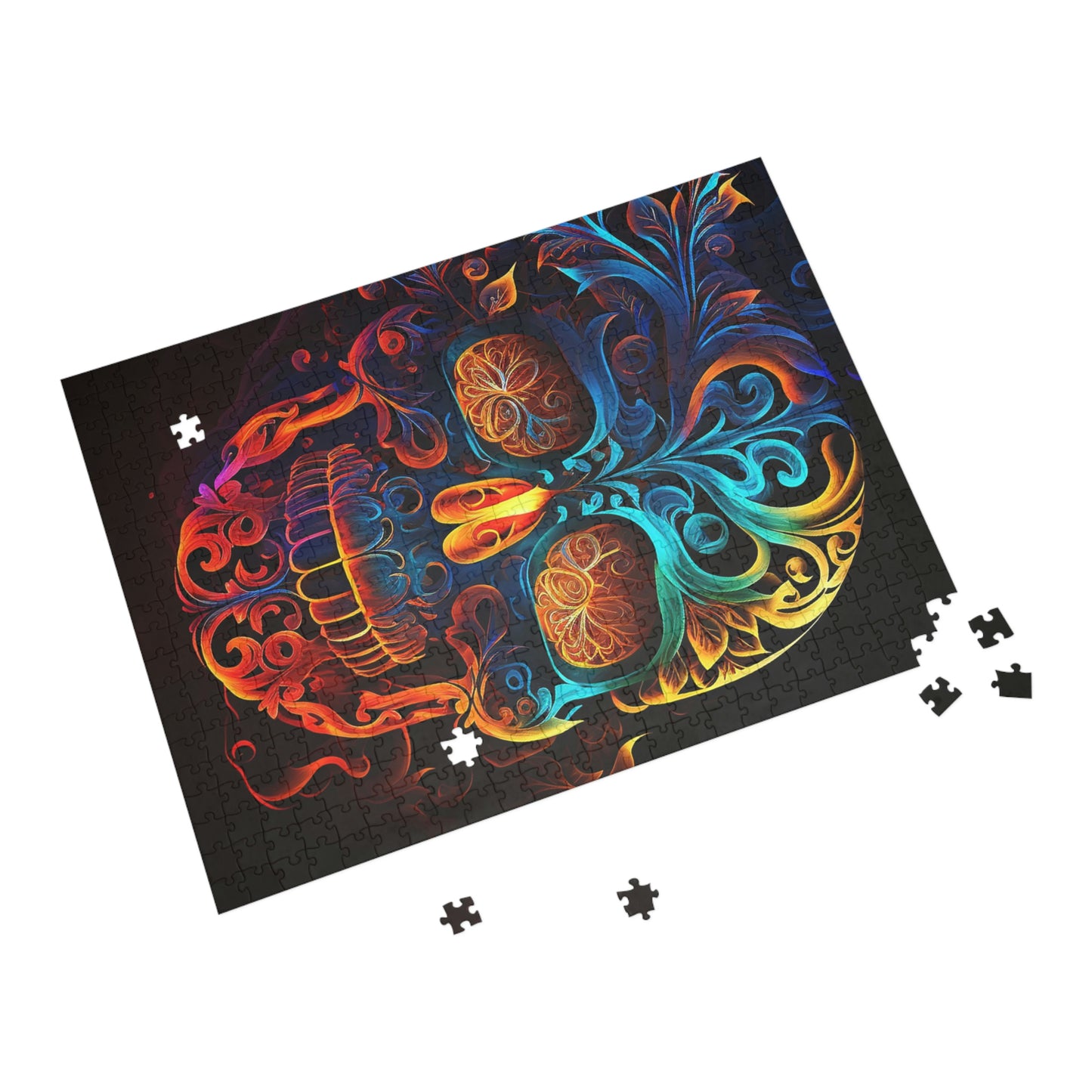 Elemental Flame Sugar Skull Puzzle (96, 252, 500, 1000-Piece)