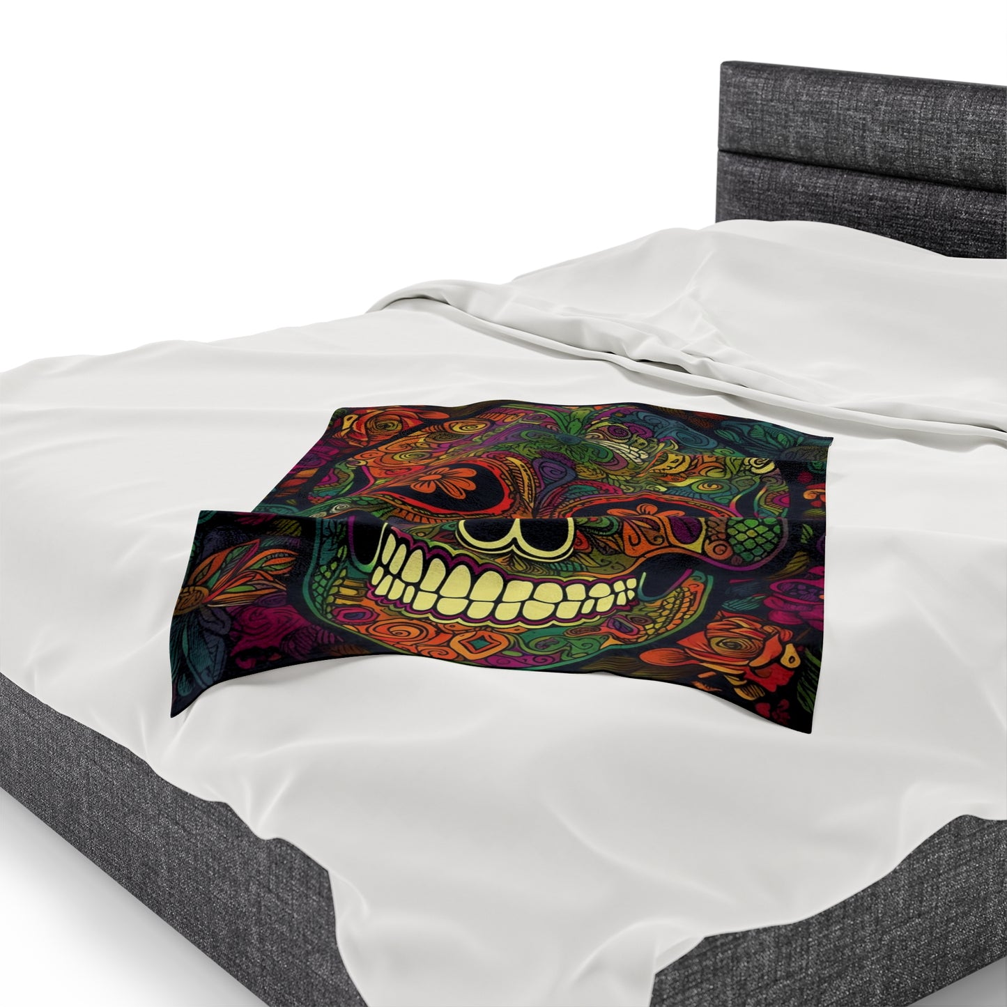 Retro Sugar Skull Velveteen Plush Blanket