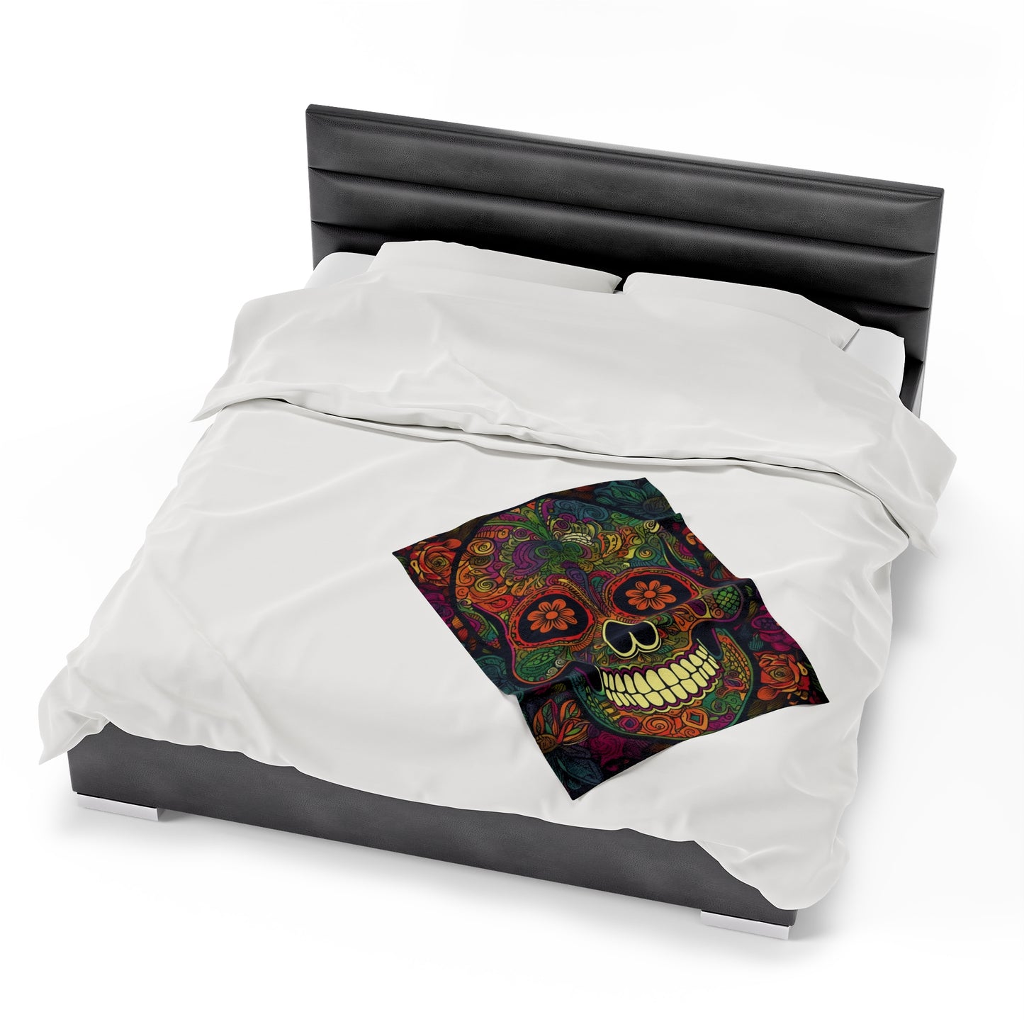 Retro Sugar Skull Velveteen Plush Blanket