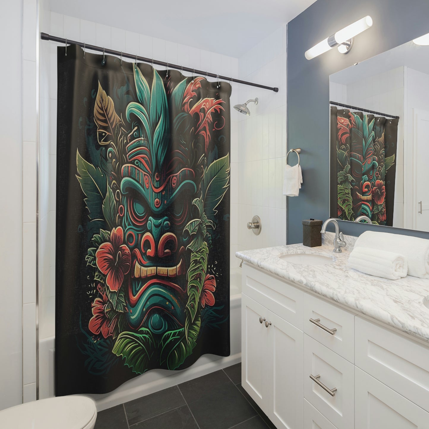 Green Tiki Shower Curtains