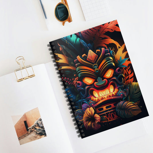 Fire Tiki Spiral Notebook - Ruled Line