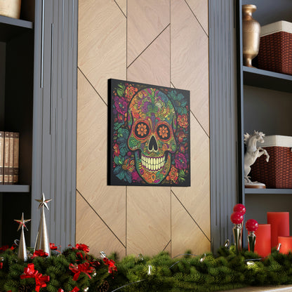 Retro Sugar Skull Canvas Gallery Wraps