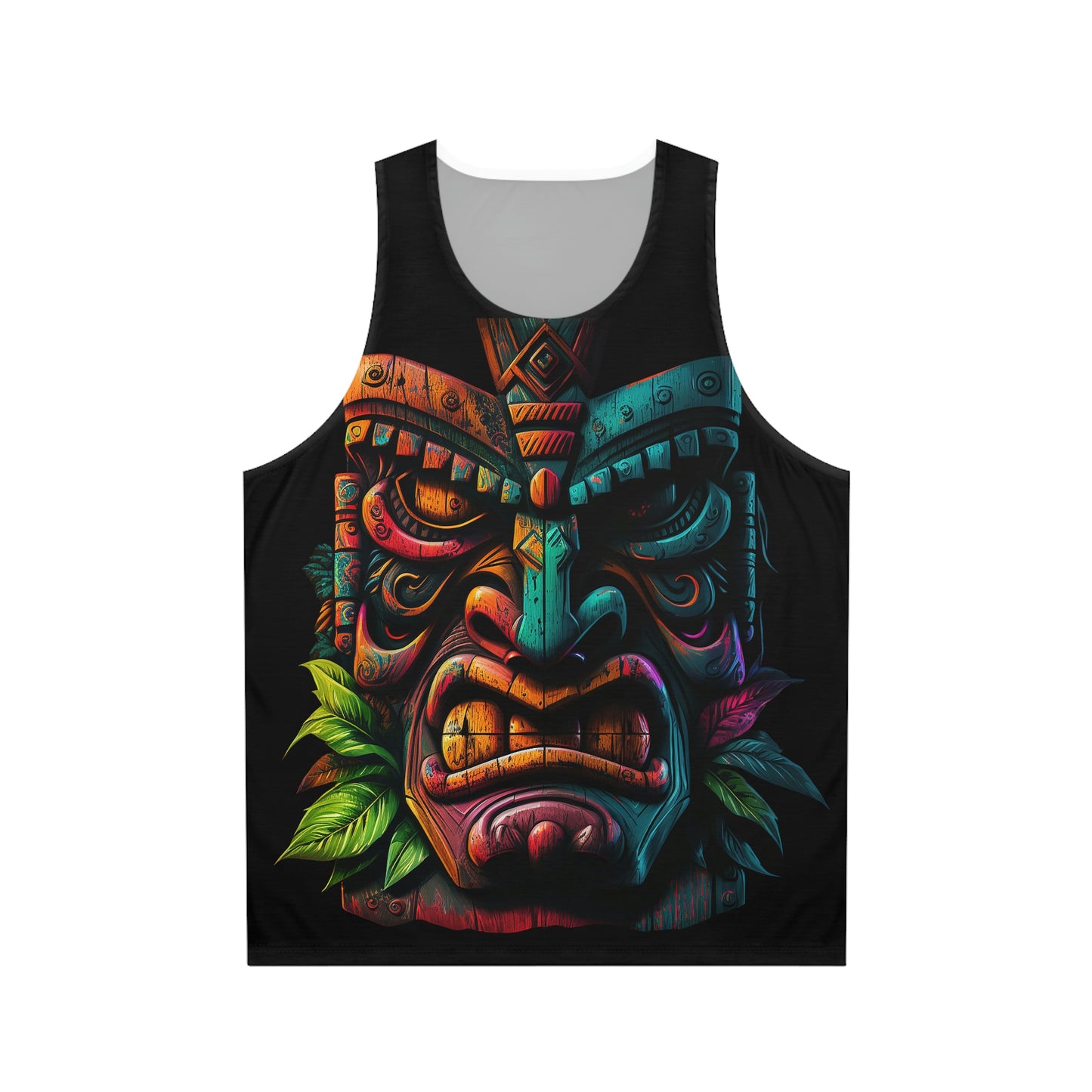 Two Face Tiki Unisex Tank Top (AOP)