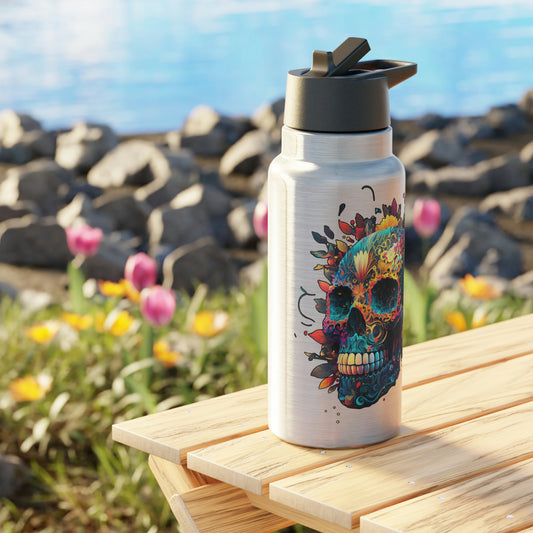 Blue Sugar Skull Gator Tumbler, 32oz
