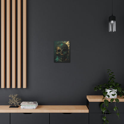 Green & Gold Skull Canvas Print