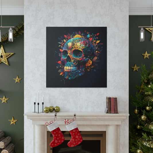 Blue Sugar Skull Canvas Gallery Wraps